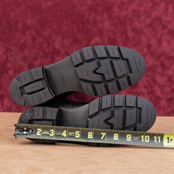 La Canadienne Women Black Leather Buckle Zip Riding Stretch Lug Knee Boots sz 9 - Picture 5 of 9